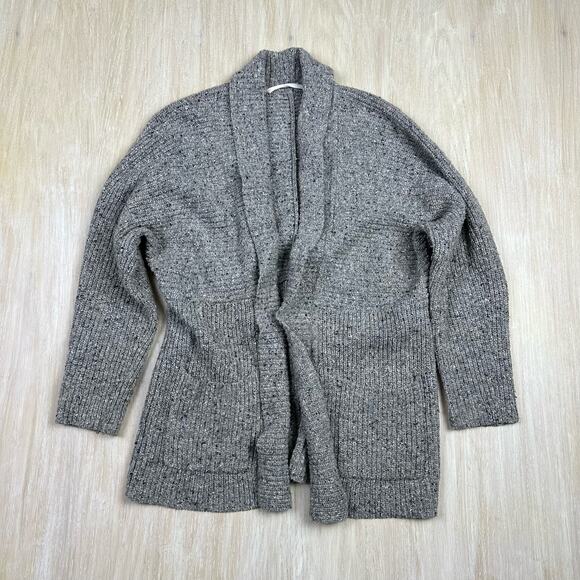 Athleta Gray Passage Wool Blend Shawl Collar Front Knit Cardigan Sweater XS - Picture 1 of 15